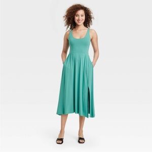 NWT- A New Day Teal midi dress size medium